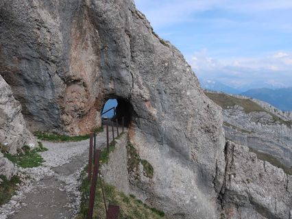 Hiking trail and tunnel on Pilatus