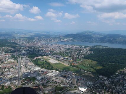 Paraglider view in the Allmend