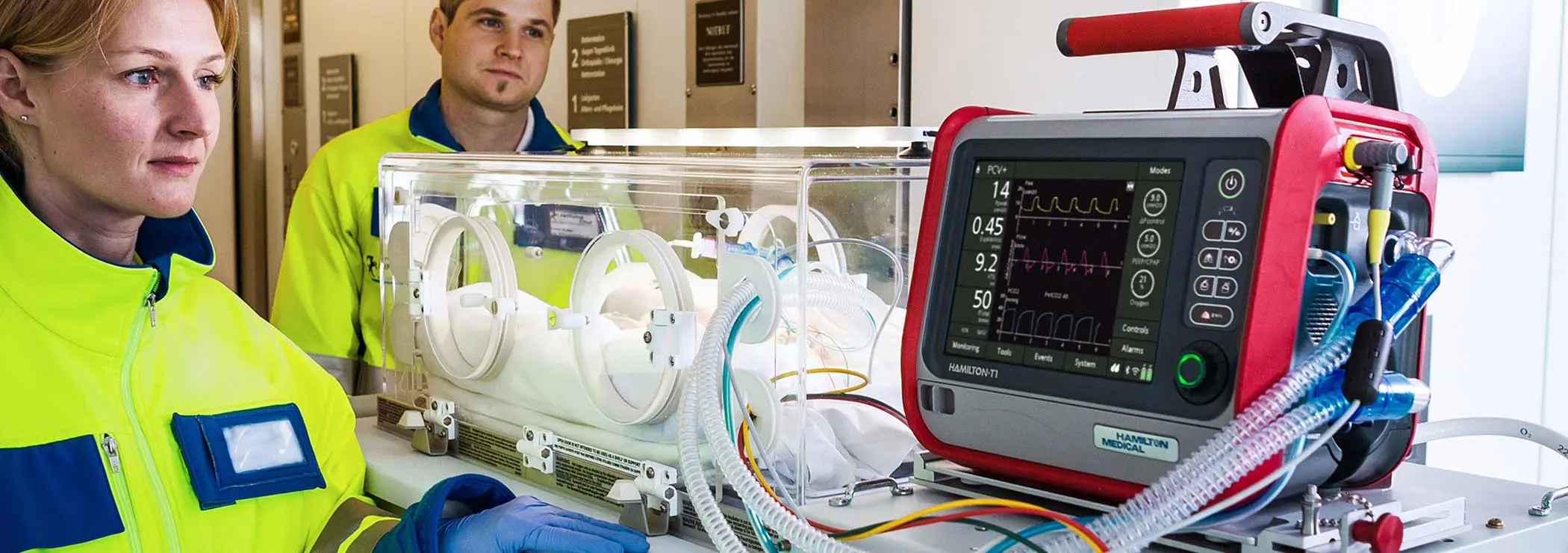 Mobiles Beatmungsgerät im Einsatz