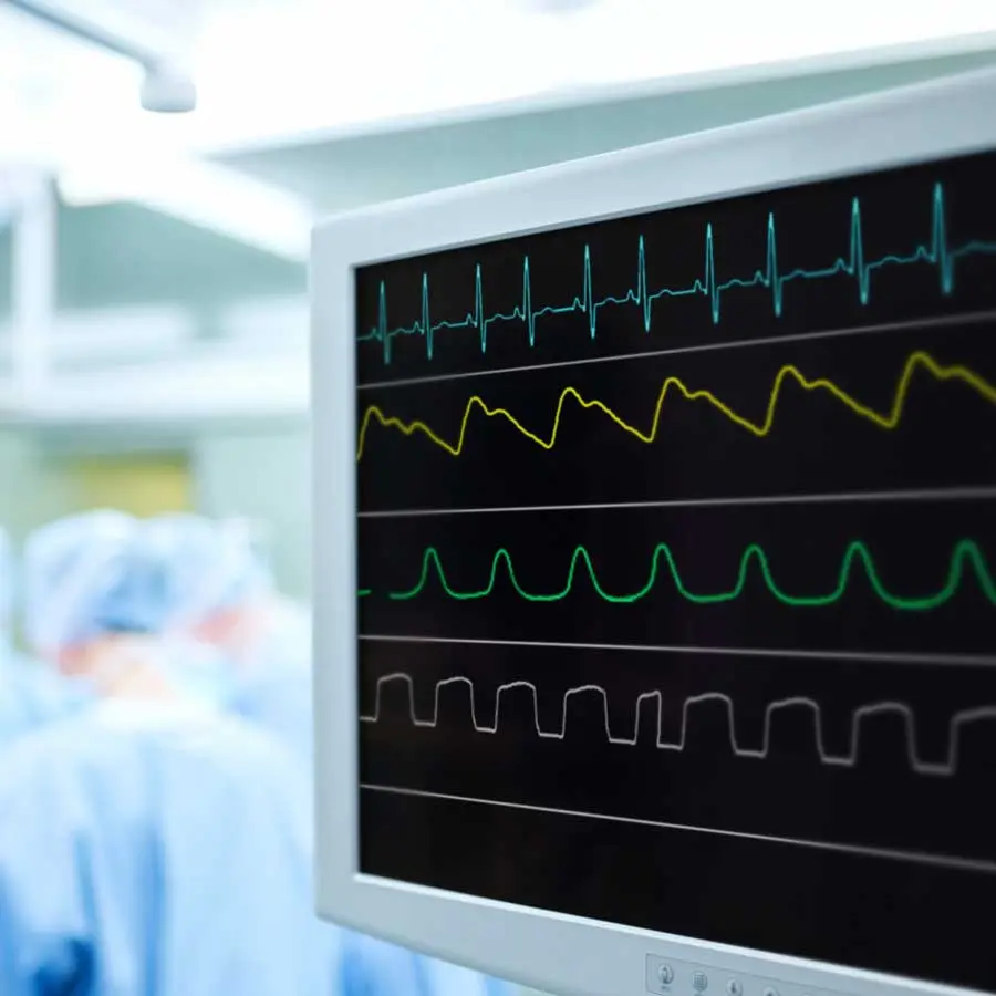 Life parameters display in operation room