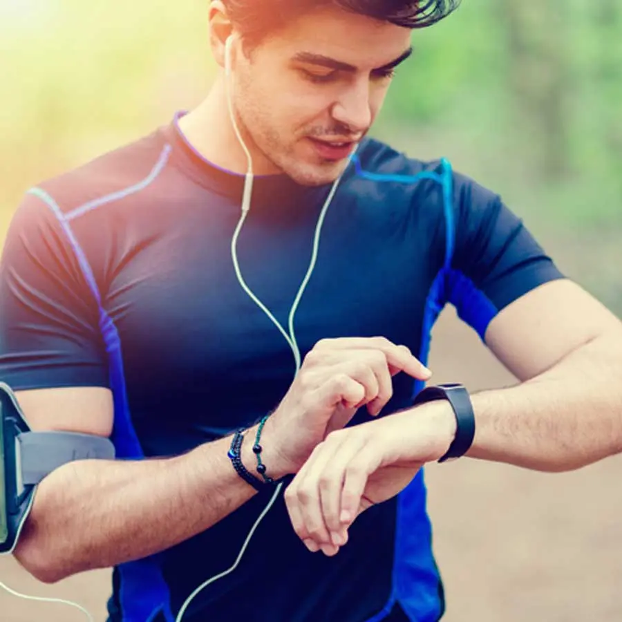 Man with fitness watch