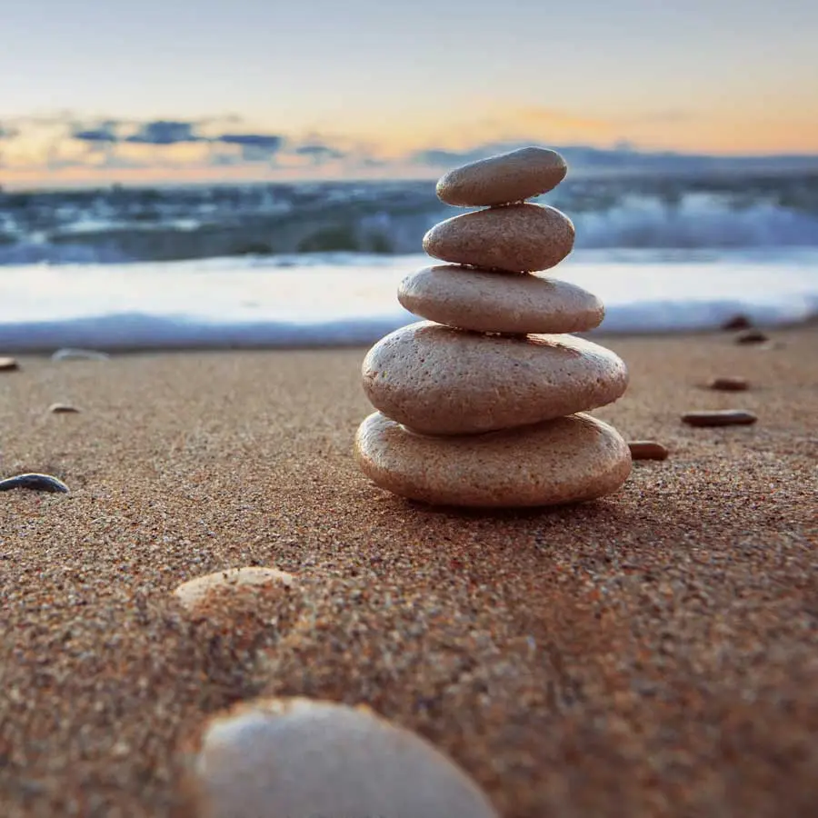 Stone pile on the beach