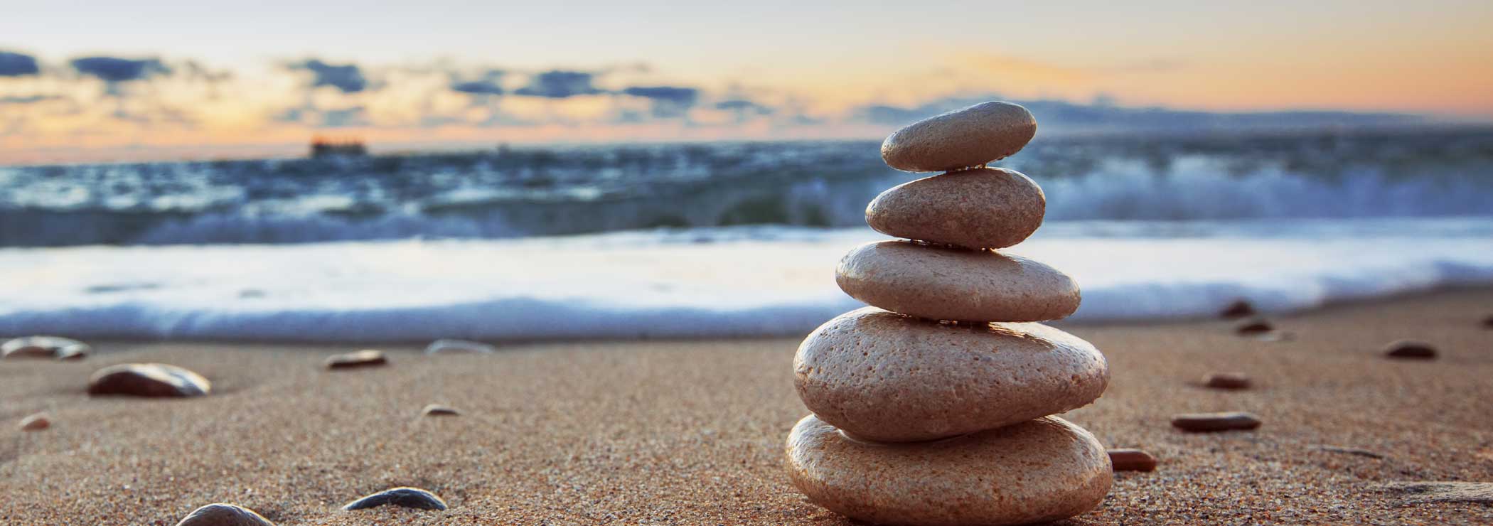 Stone pile on the beach