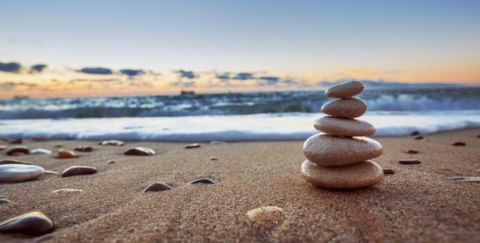 Stone pile on the beach