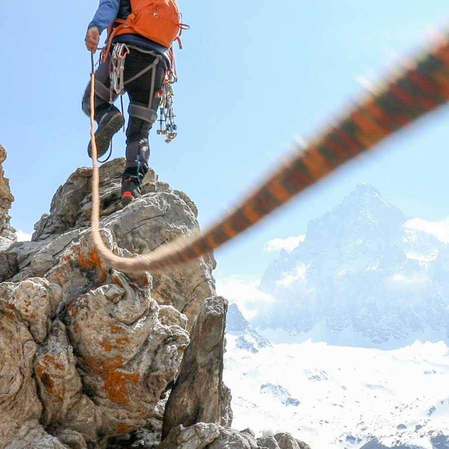 Climber on the rope