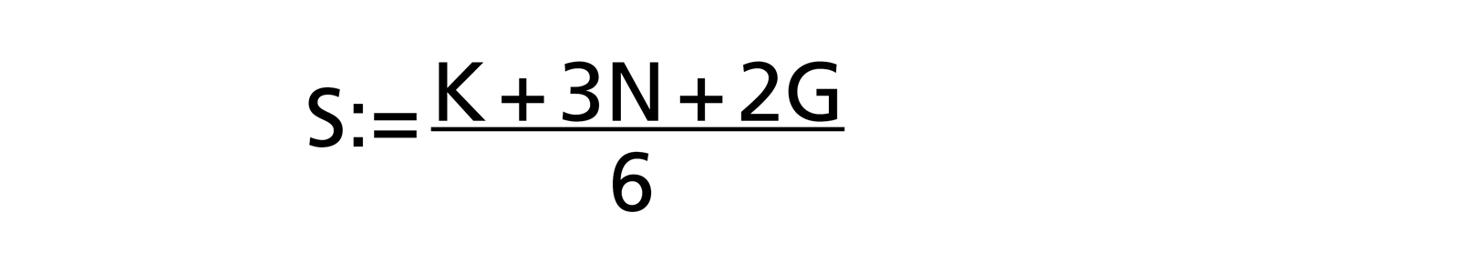 Estimation formula acc. Boehm (optimism correction): S:= (K + 3N + 2G) / 6