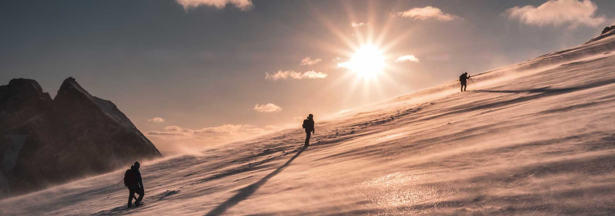 Rope team on glacier or firn