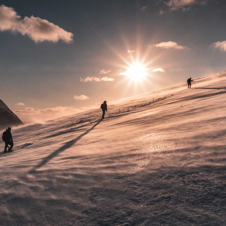 Seilschaft auf Gletscher oder Firn