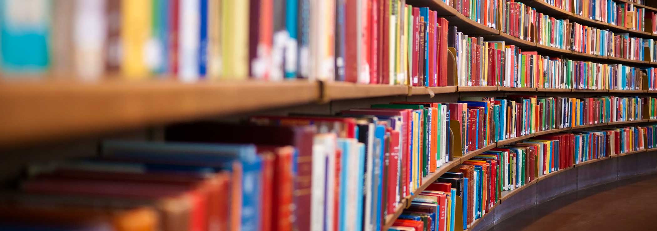 Book shelves in library