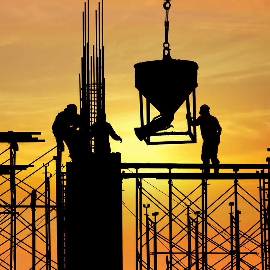 Scaffold and crane