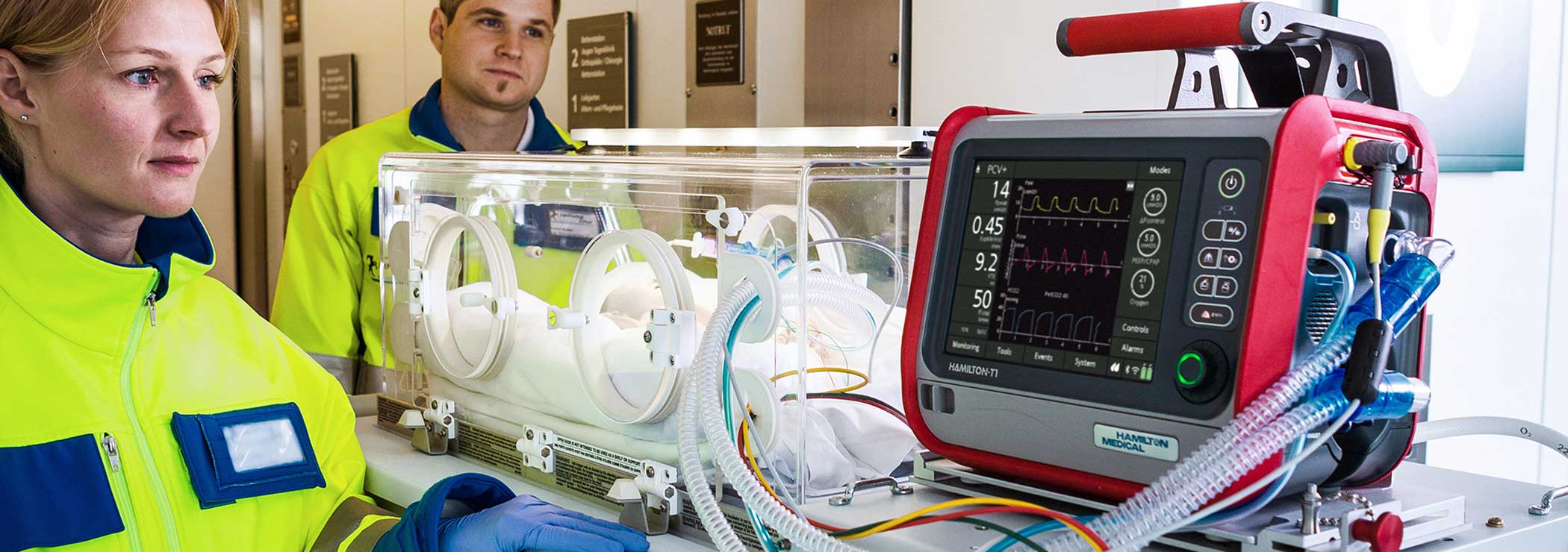 Mobile ventilator in operation